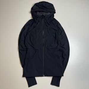 Lululemon Dance Studio Black Gray Zip Up Jacket Hoodie Reversible Women's Sz 8
